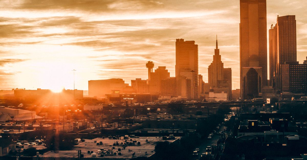 Dallas–Fort Worth skyline at sunset
